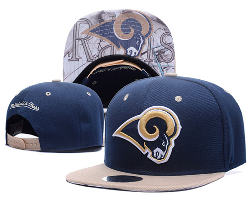 Rams Team Logo Navy Mitchell & Ness Adjustable Hat LH Rams Team Logo Navy Mitchell & Ness Adjustable Hat LH