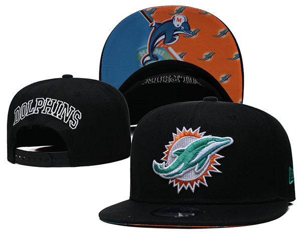 Dolphins Black Snapback Hat--GS Dolphins Black Snapback Hat--GS