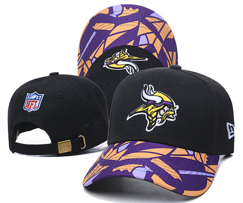 Vikings Team Logo Black Peaked Adjustable Hat LH Vikings Team Logo Black Peaked Adjustable Hat LH