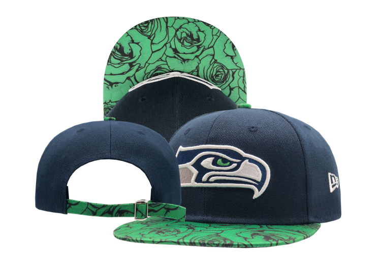 Seahawks Team Logo Navy Adjustable Hat SF
