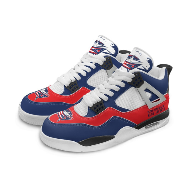 Men's Columbus Blue Jackets Running Weapon Air Jordan 4 Shoes 003