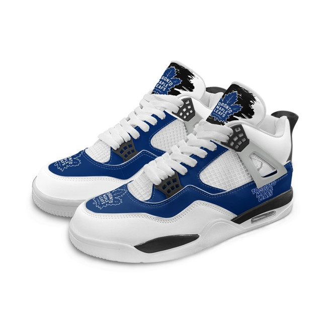 Women's Toronto Maple Leafs Running Weapon Air Jordan 4 Shoes 003