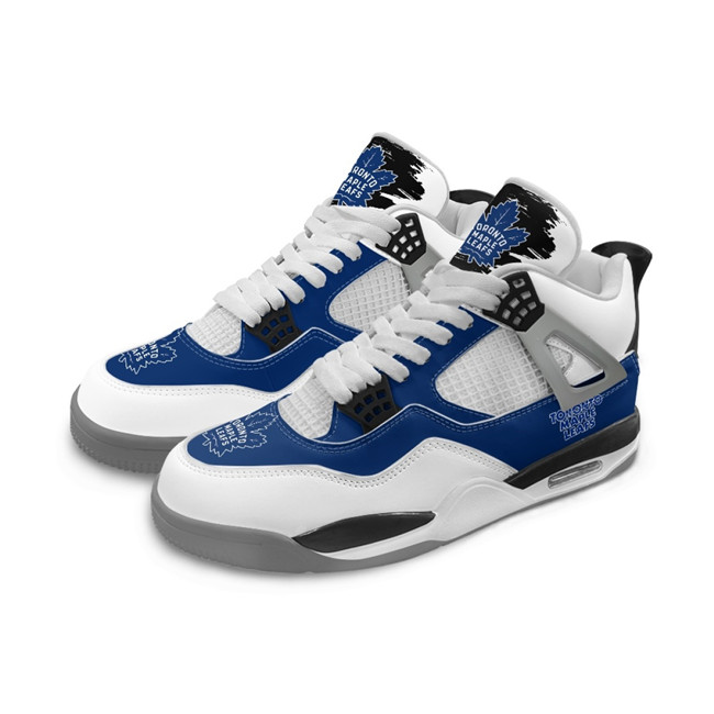 Women's Toronto Maple Leafs Running Weapon Air Jordan 4 Shoes 002