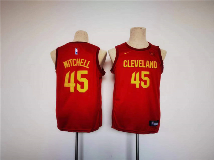 Youth Cleveland Cavaliers #45 Donovan Mitchell Red Stitched Jersey Youth Cleveland Cavaliers #45 Donovan Mitchell Red Stitched Jersey