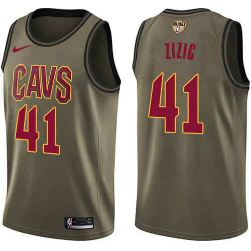 Nike Cavaliers #41 Ante Zizic Green Salute to Service The Finals Patch Youth NBA Swingman Jersey Nike Cavaliers #41 Ante Zizic Green Salute to Service The Finals Patch Youth NBA Swingman Jersey