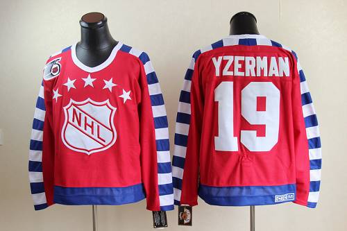 Youth Red Wings #19 Steve Yzerman Red All Star CCM Throwback 75TH Stitched NHL Jersey Youth Red Wings #19 Steve Yzerman Red All Star CCM Throwback 75TH Stitched NHL Jersey