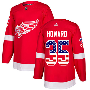 Adidas Red Wings #35 Jimmy Howard Red Home Authentic USA Flag Stitched Youth NHL Jersey Adidas Red Wings #35 Jimmy Howard Red Home Authentic USA Flag Stitched Youth NHL Jersey