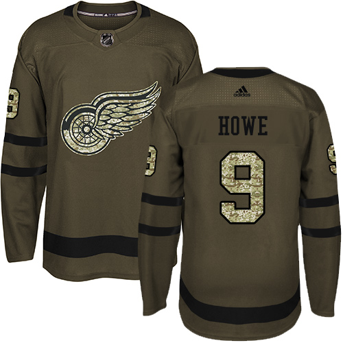Adidas Red Wings #9 Gordie Howe Green Salute to Service Stitched Youth NHL Jersey Adidas Red Wings #9 Gordie Howe Green Salute to Service Stitched Youth NHL Jersey