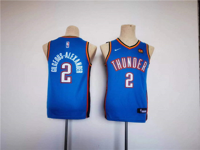 Youth Thunder #2 Shai Gilgeous-Alexander Blue Stitched Basketball Jersey Youth Thunder #2 Shai Gilgeous-Alexander Blue Stitched Basketball Jersey