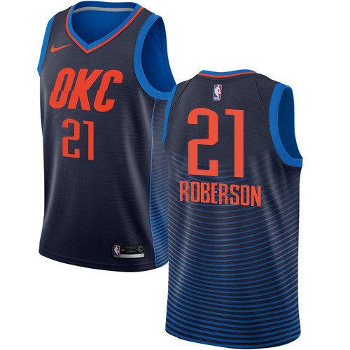 Thunder #21 Andre Roberson Navy Blue Youth Basketball Swingman Statement Edition Jersey Thunder #21 Andre Roberson Navy Blue Youth Basketball Swingman Statement Edition Jersey