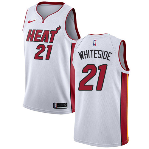 Heat #21 Hassan Whiteside White Youth Basketball Swingman Association Edition Jersey Heat #21 Hassan Whiteside White Youth Basketball Swingman Association Edition Jersey