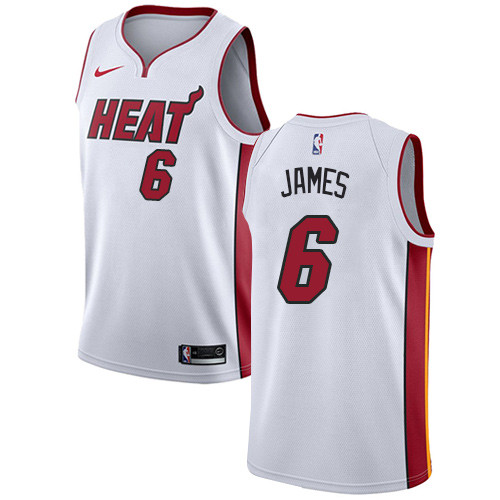 Heat #6 LeBron James White Youth Basketball Swingman Association Edition Jersey Heat #6 LeBron James White Youth Basketball Swingman Association Edition Jersey