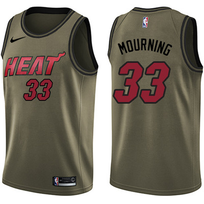 Nike Heat #33 Alonzo Mourning Green Salute to Service Youth NBA Swingman Jersey Nike Heat #33 Alonzo Mourning Green Salute to Service Youth NBA Swingman Jersey