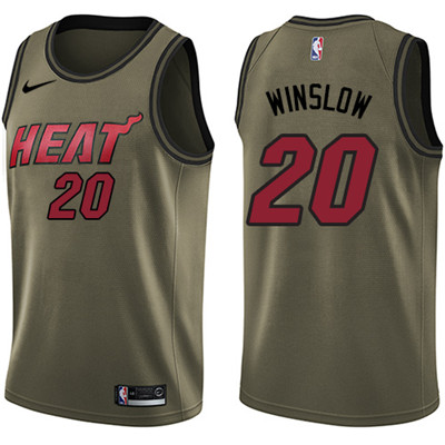 Nike Heat #20 Justise Winslow Green Salute to Service Youth NBA Swingman Jersey Nike Heat #20 Justise Winslow Green Salute to Service Youth NBA Swingman Jersey