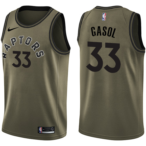 Raptors #33 Marc Gasol Green Salute to Service Youth Basketball Swingman Jersey Raptors #33 Marc Gasol Green Salute to Service Youth Basketball Swingman Jersey