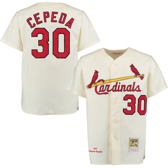 Men's St. Louis Cardinals 1967 Orlando Cepeda Mitchell & Ness Cream Home Authentic Throwback Jersey Men's St. Louis Cardinals 1967 Orlando Cepeda Mitchell & Ness Cream Home Authentic Throwback Jersey