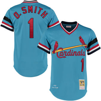 Men's St. Louis Cardinals Ozzie Smith Mitchell & Ness Light Blue Authentic Jersey Men's St. Louis Cardinals Ozzie Smith Mitchell & Ness Light Blue Authentic Jersey