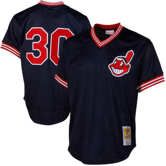 Men's Cleveland Indians Joe Carter Mitchell & Ness Navy 1986 Authentic Cooperstown Collection Mesh Batting Practice Jersey Men's Cleveland Indians Joe Carter Mitchell & Ness Navy 1986 Authentic Cooperstown Collection Mesh Batting Practice Jersey