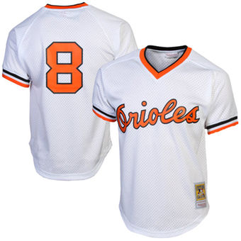 Men's Baltimore Orioles Cal Ripken Jr. Mitchell & Ness White 1985 Authentic Cooperstown Collection Batting Practice Jersey Men's Baltimore Orioles Cal Ripken Jr. Mitchell & Ness White 1985 Authentic Cooperstown Collection Batting Practice Jersey