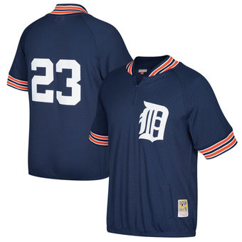 Men's Detroit Tigers Kirk Gibson Mitchell & Ness Navy Cooperstown Collection Mesh Batting Practice Quarter-Zip Jersey Men's Detroit Tigers Kirk Gibson Mitchell & Ness Navy Cooperstown Collection Mesh Batting Practice Quarter-Zip Jersey