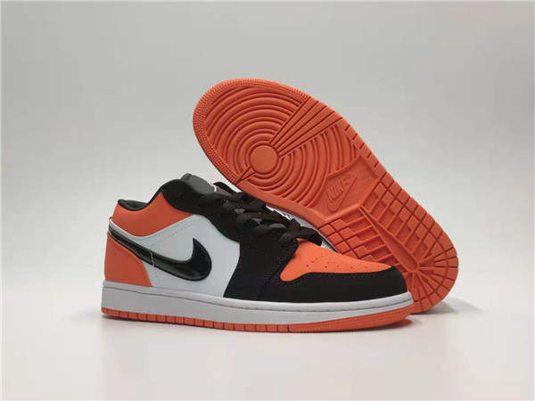 Men's Running Weapon Air Jordan 1 Black Orange Shoes 0218