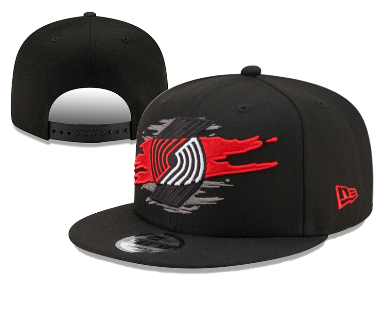 Blazers Team Logo Tear Black New Era Adjustable Hat YD Blazers Team Logo Tear Black New Era Adjustable Hat YD