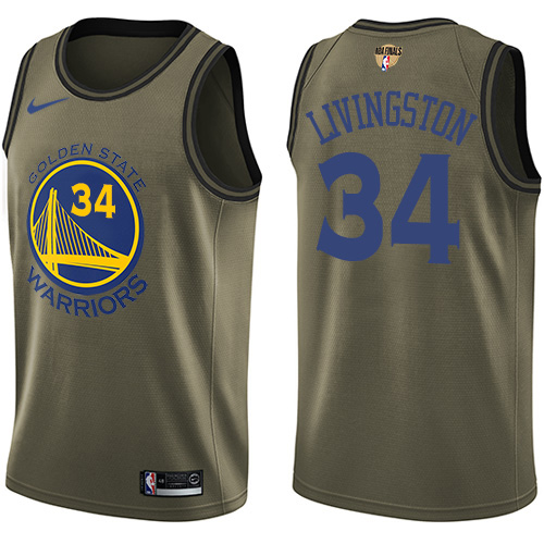 Youth Nike Warriors #34 Shaun Livingston Green Salute to Service The Finals Patch Youth NBA Swingman Jersey Youth Nike Warriors #34 Shaun Livingston Green Salute to Service The Finals Patch Youth NBA Swingman Jersey