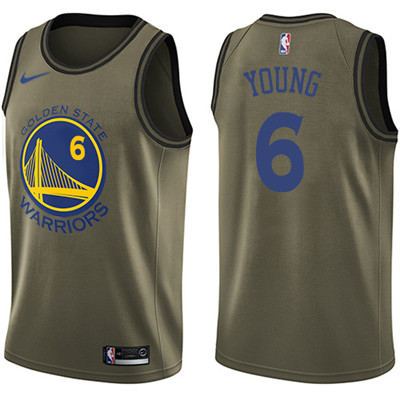 Nike Warriors #6 Nick Young Green Salute to Service Youth NBA Swingman Jersey Nike Warriors #6 Nick Young Green Salute to Service Youth NBA Swingman Jersey