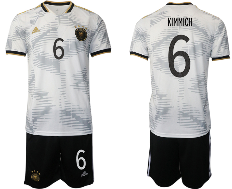 Men's Germany #6 Kimmich White Home Soccer Jersey Suit Men's Germany #6 Kimmich White Home Soccer Jersey Suit
