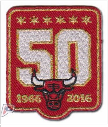 Stitched Chicago Bulls 50th Anniversary Season Logo Red Jersey Patch