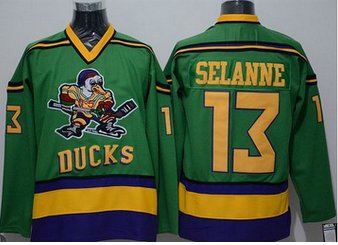 Ducks #13 Teemu Selanne Green CCM Throwback Stitched NHL custom Jersey Ducks #13 Teemu Selanne Green CCM Throwback Stitched NHL custom Jersey