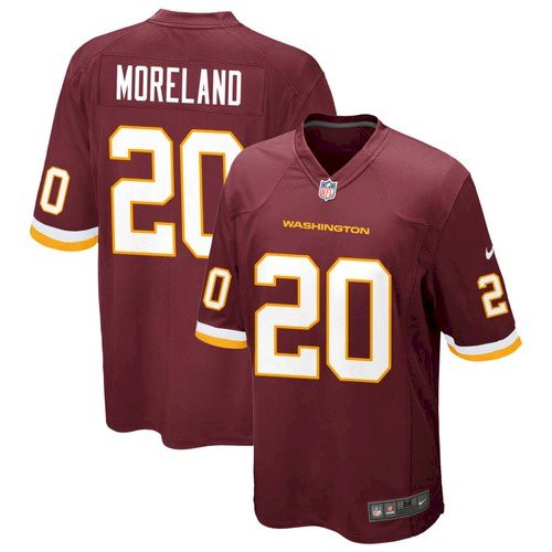 Men's Washington Football Team #20 Jimmy Moreland Red Game Jersey Men's Washington Football Team #20 Jimmy Moreland Red Game Jersey