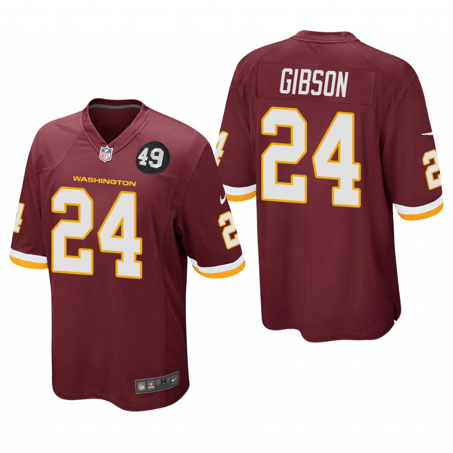 Washington Redskins #24 Antonio Gibson Men's Nike Burgundy Bobby Mitchell Uniform Patch NFL Game Jersey Washington Redskins #24 Antonio Gibson Men's Nike Burgundy Bobby Mitchell Uniform Patch NFL Game Jersey