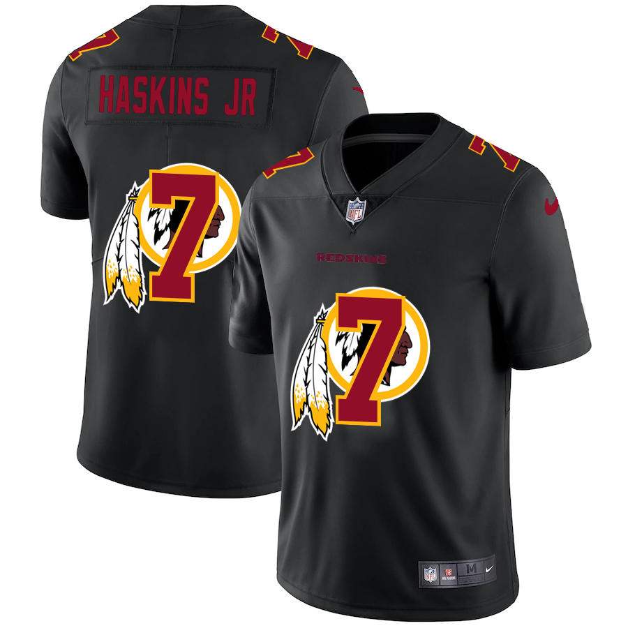 Washington Redskins #7 Dwayne Haskins Jr Men's Nike Team Logo Dual Overlap Limited NFL Jersey Black Washington Redskins #7 Dwayne Haskins Jr Men's Nike Team Logo Dual Overlap Limited NFL Jersey Black