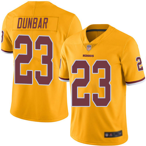 Redskins #23 Quinton Dunbar Gold Men's Stitched Football Limited Rush Jersey Redskins #23 Quinton Dunbar Gold Men's Stitched Football Limited Rush Jersey