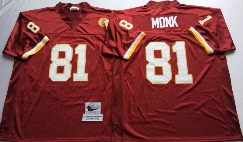 Mitchell And Ness Redskins #81 Art Monk Red Throwback Stitched NFL Jersey Mitchell And Ness Redskins #81 Art Monk Red Throwback Stitched NFL Jersey