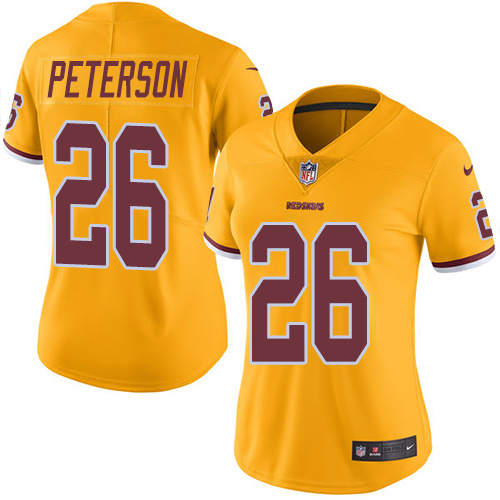 Nike Redskins #26 Adrian Peterson Gold Women's Stitched NFL Limited Rush Jersey Nike Redskins #26 Adrian Peterson Gold Women's Stitched NFL Limited Rush Jersey