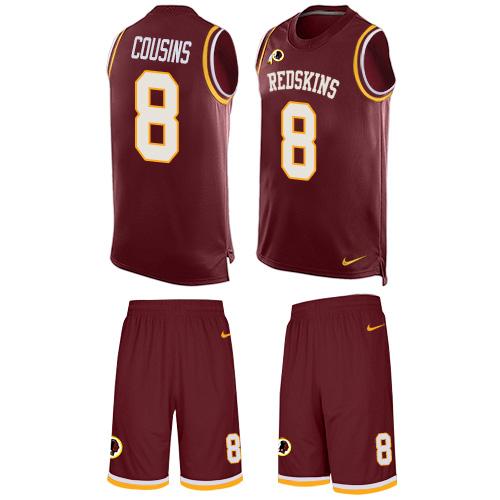 Nike Redskins #8 Kirk Cousins Burgundy Red Team Color Men's Stitched NFL Limited Tank Top Suit Jersey Nike Redskins #8 Kirk Cousins Burgundy Red Team Color Men's Stitched NFL Limited Tank Top Suit Jersey