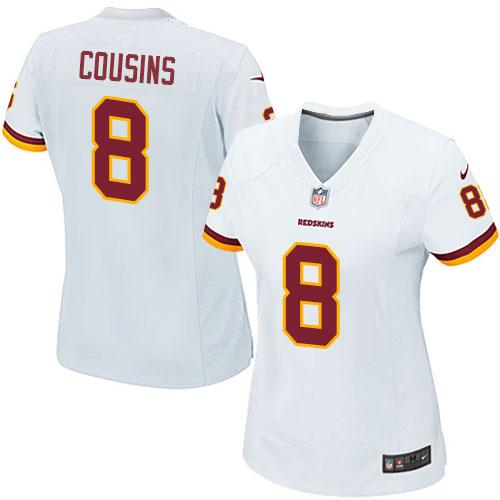 Nike Redskins #8 Kirk Cousins White Women's Stitched NFL Elite Jersey Nike Redskins #8 Kirk Cousins White Women's Stitched NFL Elite Jersey
