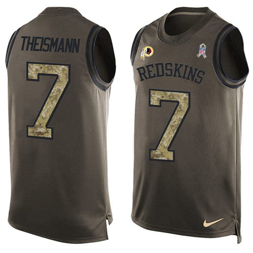 Nike Redskins #7 Joe Theismann Green Men's Stitched NFL Limited Salute To Service Tank Top Jersey Nike Redskins #7 Joe Theismann Green Men's Stitched NFL Limited Salute To Service Tank Top Jersey