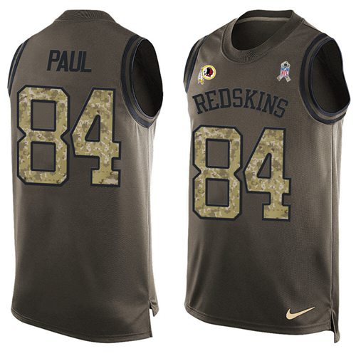 Nike Redskins #84 Niles Paul Green Men's Stitched NFL Limited Salute To Service Tank Top Jersey Nike Redskins #84 Niles Paul Green Men's Stitched NFL Limited Salute To Service Tank Top Jersey
