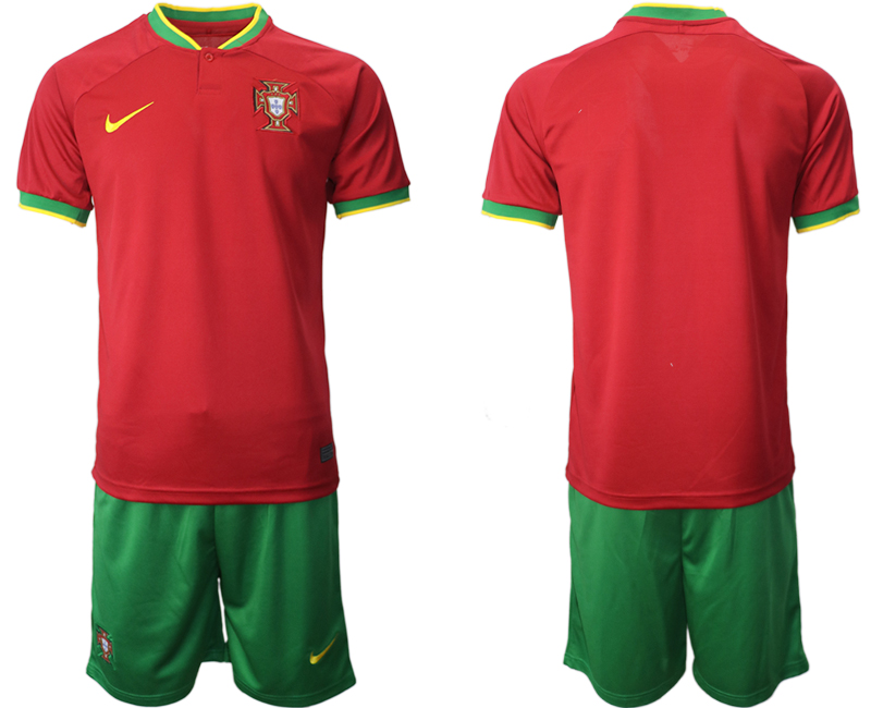 Men's Portugal Blank Red Home Soccer Jersey Suit Men's Portugal Blank Red Home Soccer Jersey Suit