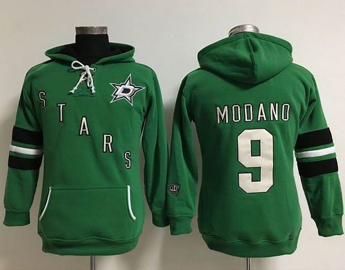 Dallas Stars #9 Mike Modano Green Women's Old Time Heidi Hoodie NHL Hoodie Dallas Stars #9 Mike Modano Green Women's Old Time Heidi Hoodie NHL Hoodie
