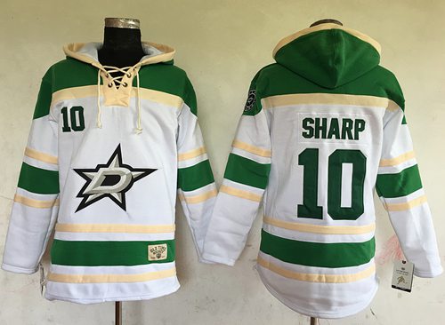 Stars #10 Patrick Sharp White Sawyer Hooded Sweatshirt Stitched NHL Jersey Stars #10 Patrick Sharp White Sawyer Hooded Sweatshirt Stitched NHL Jersey