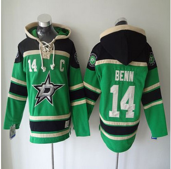 Dallas Stars #14 Jamie Benn Green Sawyer Hooded Sweatshirt Stitched NHL Jersey Dallas Stars #14 Jamie Benn Green Sawyer Hooded Sweatshirt Stitched NHL Jersey