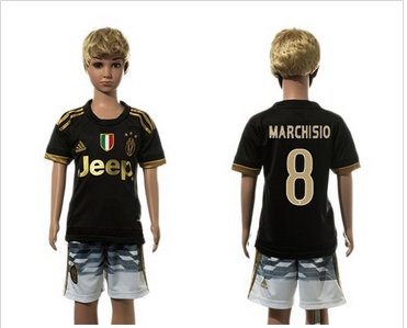 Juventus #8 Marchisio Black Kid Soccer Club Jersey