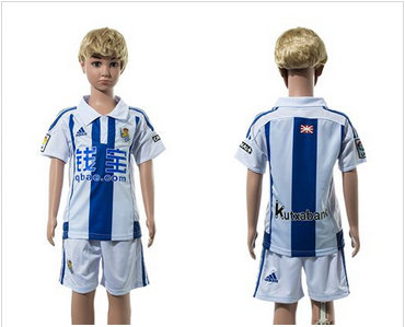 Real Sociedad Blank Home Kid Soccer Club Jersey