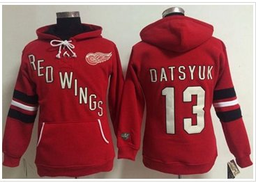 Women's Detroit Red Wings #13 Pavel Datsyuk Red Old Time Heidi NHL Hoodie Women's Detroit Red Wings #13 Pavel Datsyuk Red Old Time Heidi NHL Hoodie
