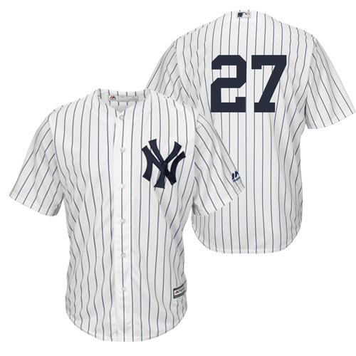 Yankees #27 Giancarlo Stanton White Strip Coolbase Authentic Collection Stitched MLB Jersey Yankees #27 Giancarlo Stanton White Strip Coolbase Authentic Collection Stitched MLB Jersey