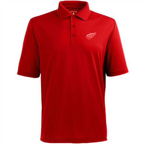 Detroit Red Wings Antigua Pique Xtra-Lite Polo - Red Detroit Red Wings Antigua Pique Xtra-Lite Polo - Red